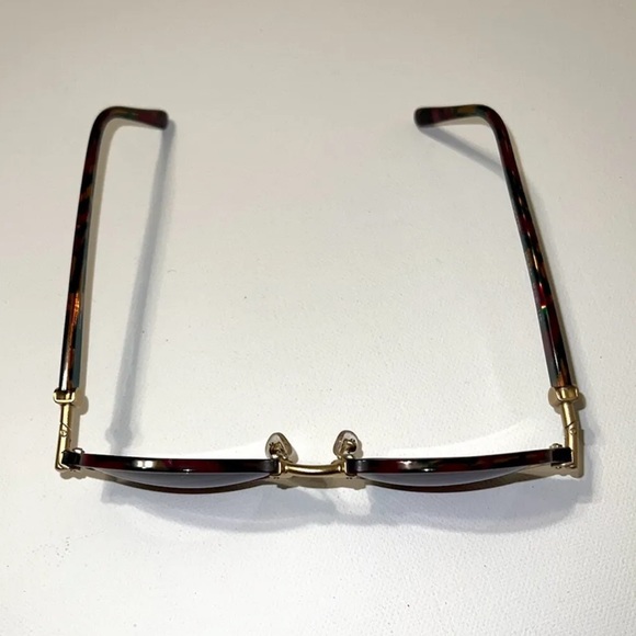 Vintage Jacomo Womens Italy Sunglasses Round Tortoise Teal Designer Gold Brass - Picture 4 of 10